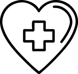 Fototapete - Vector art of heart with cross icon isolated on white background for healthcare