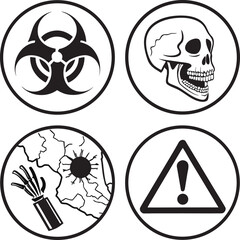 Aufkleber - skull and crossbones, a danger symbol often seen as a pirate flag or poison warning icon, is a vecto