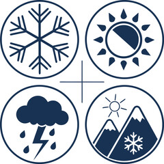 Aufkleber - weather icons collection: a set of vector symbols for web and app design, featuring sun, snow, and s