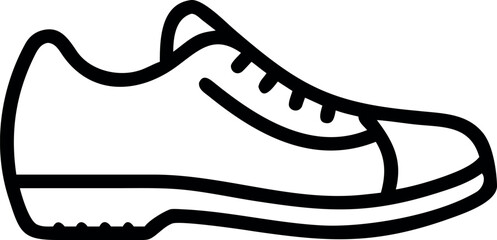 Fototapete - Vector art of a simple outline of a running shoe isolated on white background
