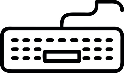 Fototapete - Vector art of a black and white keyboard isolated on white background is ready for typing