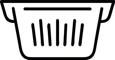 Fototapete - Vector art of a black and white colander isolated on white background is ready for draining