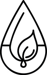 Fototapete - Vector art of an ecofriendly leaf is depicted inside a water drop, isolated on white background