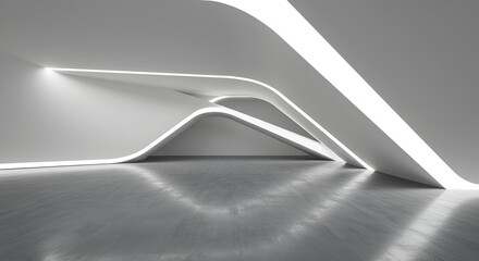 Aufkleber - Futuristic architecture showcases smooth curves and integrated lighting design elements