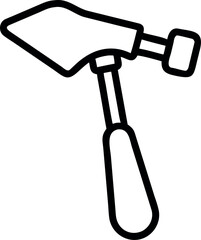 Fototapete - Vector art of a simple line drawing of a hammer tool, isolated on white background