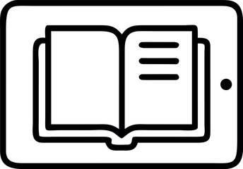 Poster - Vector art of an open ebook on a tablet screen isolated on white background