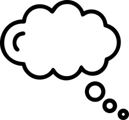 Fototapete - Vector art of a thought bubble is isolated on white background, representing thinking