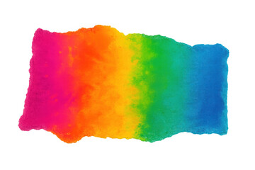 Poster - Vibrant rainbow watercolor gradient with visible brushstrokes on a transparent background, ideal for creative projects
