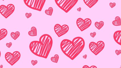 Canvas Print - hand-drawn love shape seamless pattern abstract background illustration