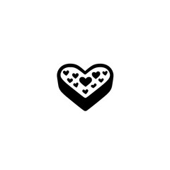 Poster - Small Heart Icon Inside Big Heart Vector Illustration Symbol of Love Care and Emotional Connection