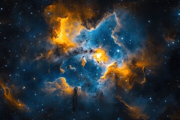 Poster - Vivid nebula displays radiant colors and intricate formations in the depths of space, colorful nebula space background