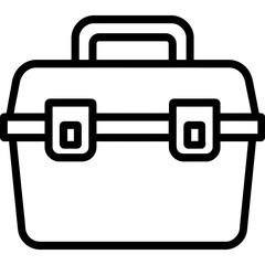 Poster - Toolbox outline icon vector