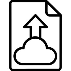 Poster - Upload arrow from document outline icon vector