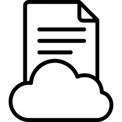 Poster - Cloud storage document outline icon vector