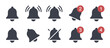 ©  FrameStock - Set of notification bell icons showing different states and counts