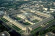 © Ifti Digital - Aerial view showcases the Pentagon building in Arlington, Virginia amidst a clear sky and nearby urban landscape, Aerial view of the Pentagon building