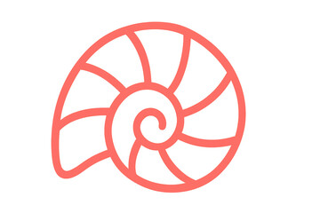 Poster - Simple nautilus seashell spiral icon with transparent background, ideal for marine or coastal themes