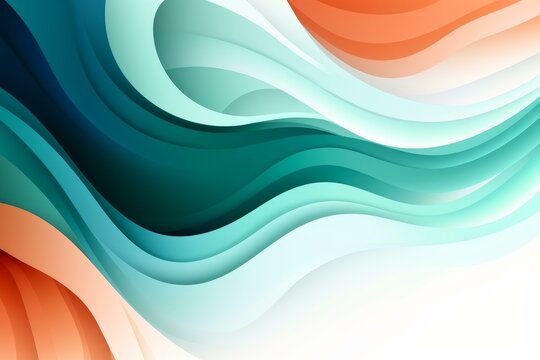 Colorful abstract background with flowing teal and orange waves creating a dynamic and vibrant design