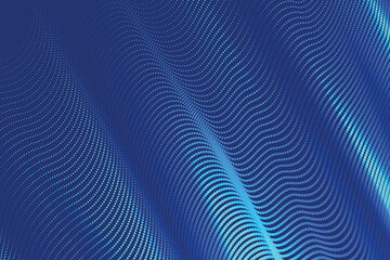 Poster - Abstract design showcases flowing blue waves of digital data and light points with undulating pattern.