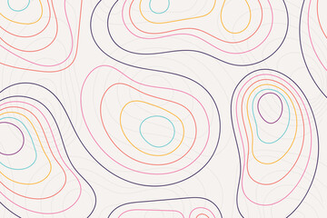 Poster - Abstract topographic contour map lines create an intriguing background with soft colors and organic shapes for design projects.