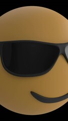 Poster - Face emojis moving against black background