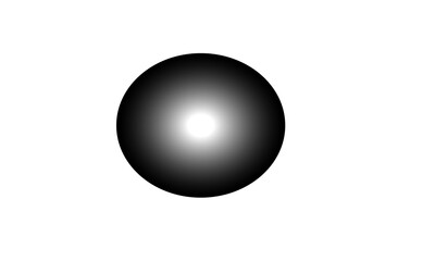 Poster - Abstract black sphere with bright white center on white background