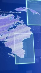  - Animation of globe and data processing over digital screens