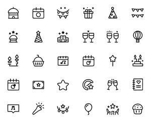 Poster - Comprehensive collection of graphic elements for organizing special occasions featuring decorative items and planning essentials in a professional design