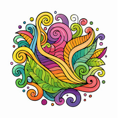 Poster - Modern abstract art design with wavy shapes and lines 
