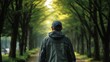 © AI-HAL8 - 木漏れ日の中を散歩する高齢男性｜シニア, 健康, 公園