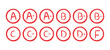 © Idee khan - Set of red hand-drawn academic grade icons from A+ to F in circular outlines. Ideal for school projects, educational materials, reports, stickers, or digital grading.