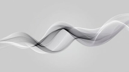 Poster - Elegant Curved Lines in Soft Shades of Gray and White on Background
