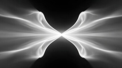Fototapete - Ethereal Light Waves Creating Abstract Symmetrical Patterns