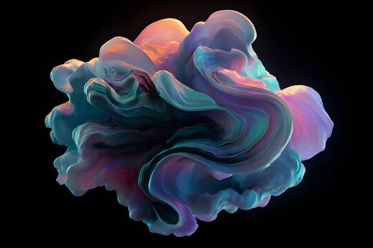 Colorful Cloud Abstraction Floating in the Darkness