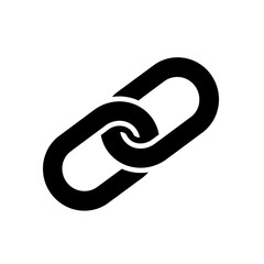 Leinwandbilder - A simple graphic showing two black chain links connected on a plain white background image view