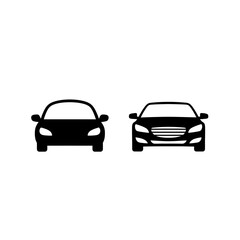 Poster - Two car icons displayed on a white background showing the front view of each vehicle in silhouette