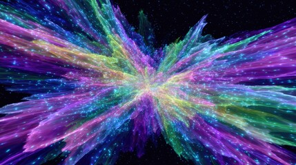 Poster - Vibrant Cosmic Explosion of Colorful Energy in the Universe