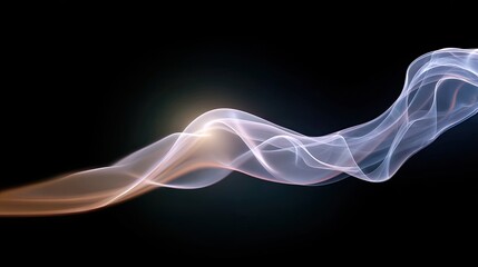 Fototapete - Ethereal Waves of Colorful Smoke on a Dark Background