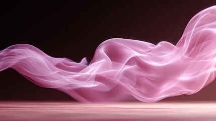 Poster - Dreamy Pink Smoke Flowing Against a Dark Background in Motion