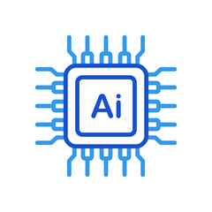 Fototapete - Artificial intelligence circuit line style. Machine learning design. Smart network digital technology. AI. Vector illustration