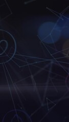 Poster - Animation of network with icons and lights over blurred night traffic