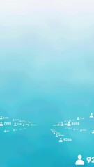 Fototapete - Digital animation of multiple profile icons with increasing numbers against gradient blue background