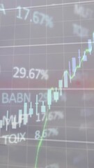 Poster - Animation of light over financial data over rural landscape