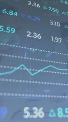 Poster - Animation of financial data processing over business people working in office