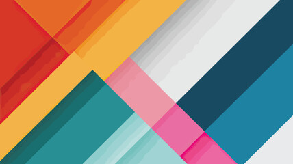 Poster - Abstract background featuring overlapping colorful geometric shapes and diagonal lines design style
