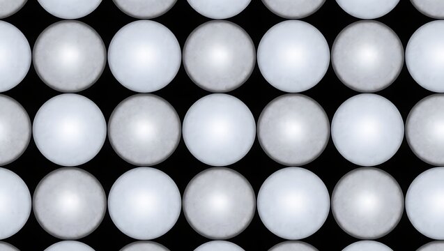 Seamless pattern of white and silver spheres, abstract background, modern design art
