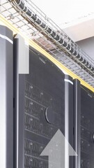 Poster - Animation arrow moving upwards over data server systems
