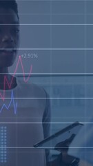 Poster - Animation of financial data processing over diverse business people in office