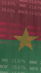 Poster - Stock market data animation over Burkina Faso flag