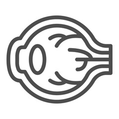 Poster - Eye ball line icon, vision treatment concept. Vector graphics. Human organ of vision, ophthalmology sign on white background, outline style icon for mobile or web design.